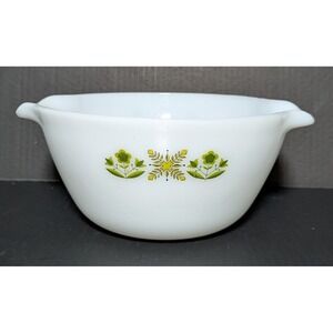 Vintage Anchor Hocking Fire King Green Meadow Mixing Bowl 9"